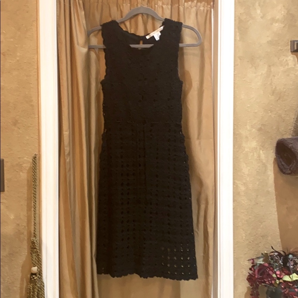 Diane vonFurstenberg crochet black dress